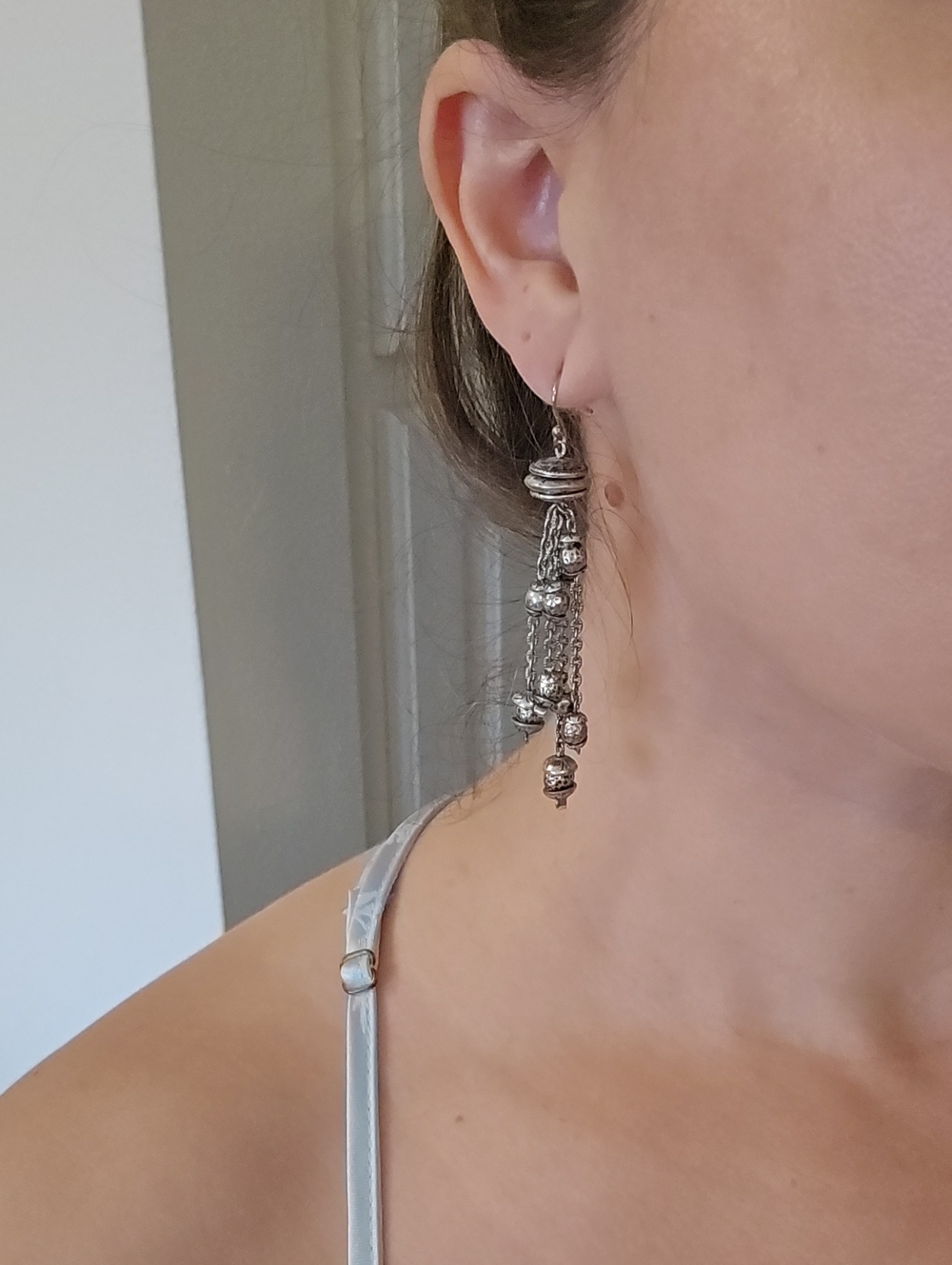Sterling-Tone Silver Tassel Bead Drop Earrings - Women Jewelry